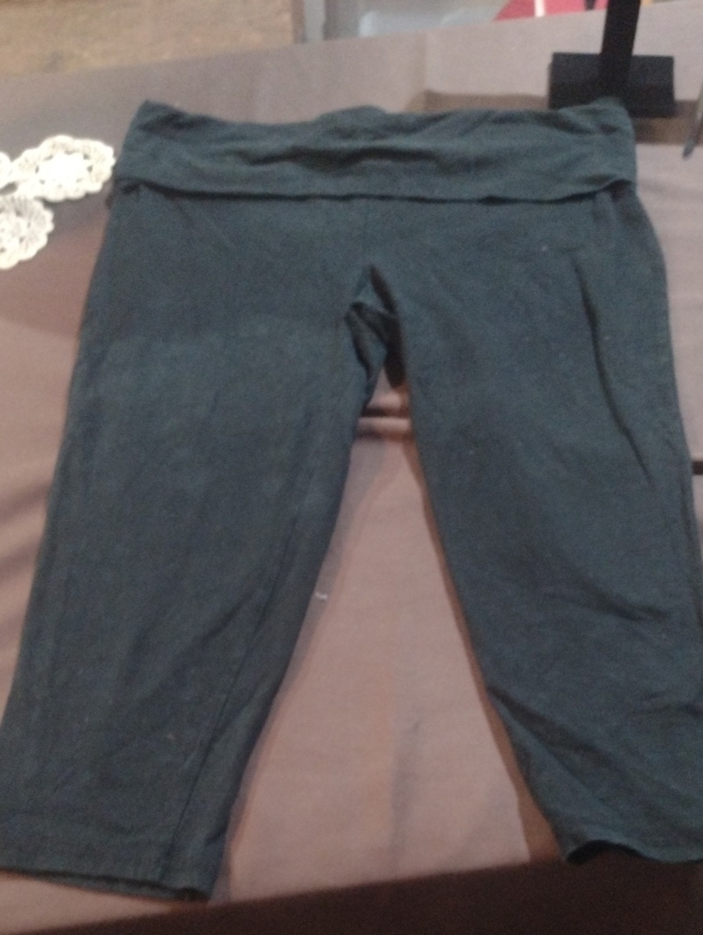 Mossimo Supply Co. Black Fold-Over Waist Capri Leggings